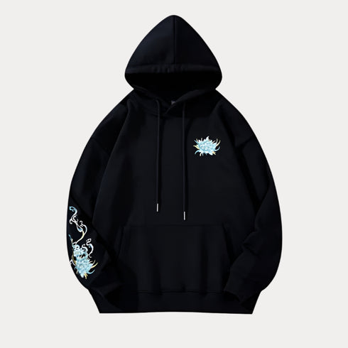 Black Dragon Embroidered Hoodie